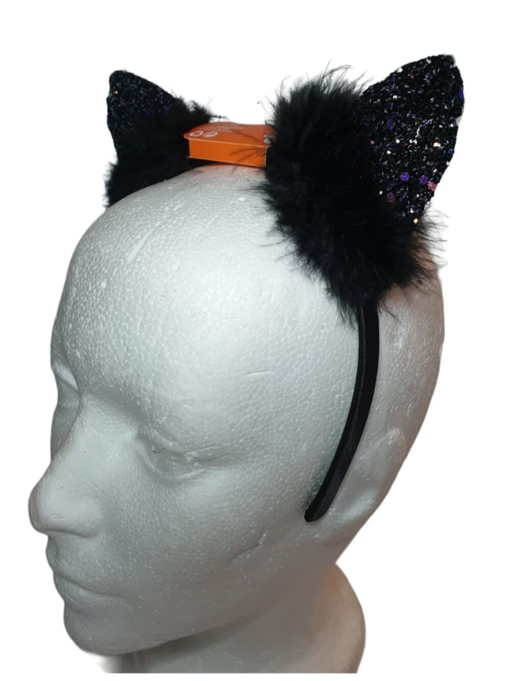 Glitter Cat Ears Black Headband Faux Fur Halloween Costume Accessories Claires - Picture 5 of 7